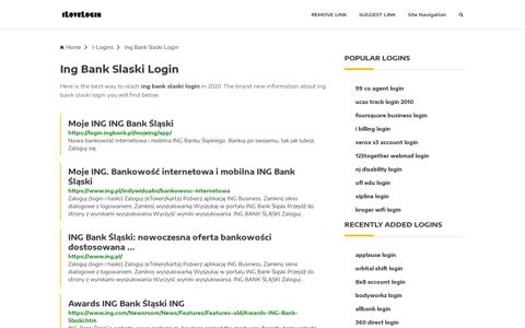 Ing Bank Slaski Login ❤️ One Click Access - iLoveLogin