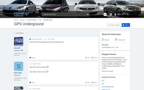GPS Underground | Peugeot Forums