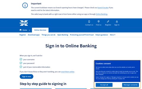 Sign in to Online Banking - Halifax