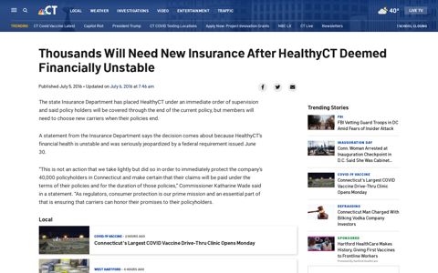 Thousands Will Need New Insurance After HealthyCT ...
