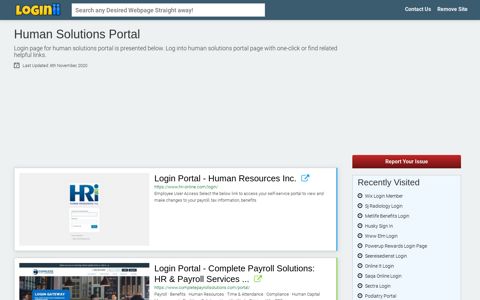 Human Solutions Portal - Loginii.com