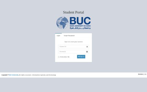 BUC Badr University in Cairo | Student_Portal