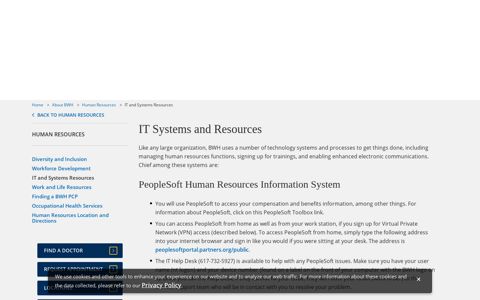 Essential IT Systems and Resources - Brigham and Women's ...
