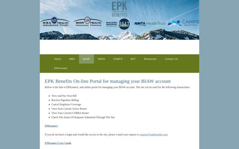 EPK Benefits On-line Portal for managing your BIAW account ...