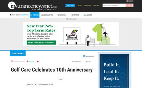 Golf Care Celebrates 10th Anniversary – InsuranceNewsNet
