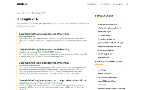 Ipu Login 2017 ❤️ One Click Access - iLoveLogin