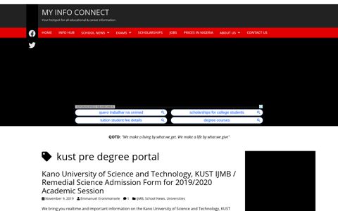 kust pre degree portal Archives – My Info Connect