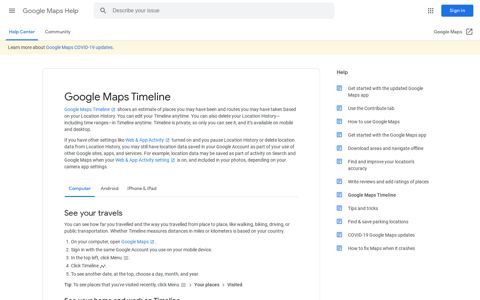 Google Maps Timeline - Computer - Google Maps Help