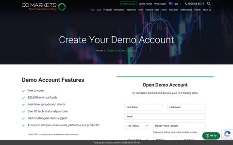 Create Your Demo Account - GO Markets