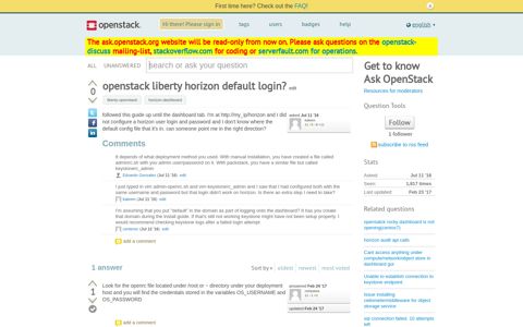 openstack liberty horizon default login? - Ask OpenStack: Q&A ...