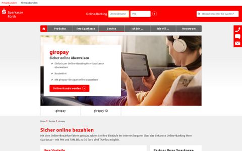 giropay - Sicher online überweisen - Sparkasse Fürth