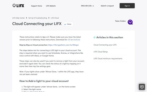 Cloud Connecting your LIFX – LIFX Help Center - LIFX Support