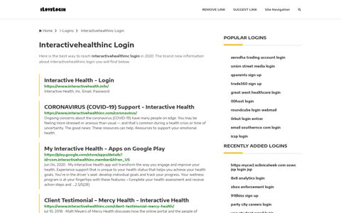 Interactivehealthinc Login ❤️ One Click Access - iLoveLogin