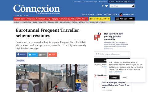 Eurotunnel Frequent Traveller scheme resumes