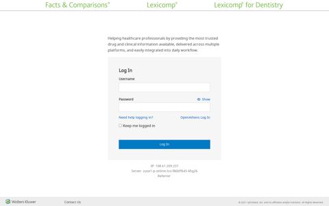 Login - Facts and Comparisons