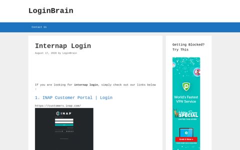 Internap - Inap Customer Portal | Login - LoginBrain
