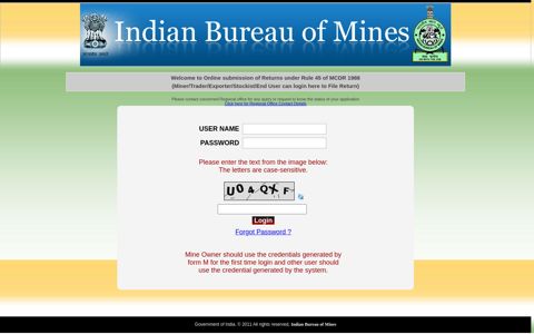 to File Return - Indian Bureau of Mines
