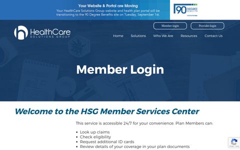 Member Login – HSG - HealthCare Solutions Group