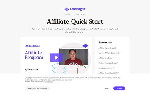 Affiliate Quick Start - Leadpages