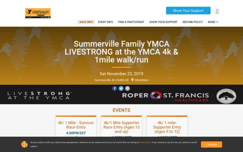 Summerville Family YMCA LIVESTRONG at the YMCA 4k ...