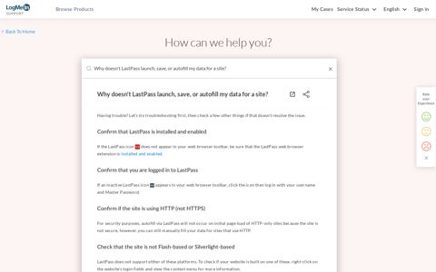 Why doesn't LastPass launch, save, or autofill my data for a site?