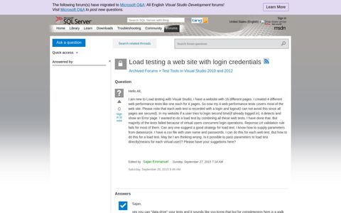 Load testing a web site with login credentials - MSDN - Microsoft