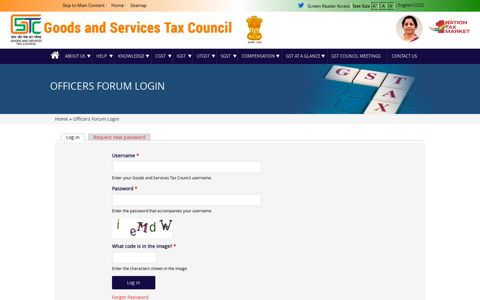 Officers Forum Login | Goods and Services Tax Council - GST ...