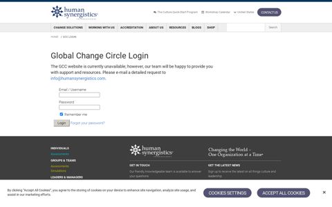 GCC Login for accredited members of Human Synergistics