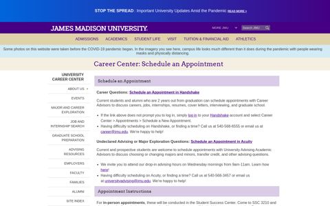 Career Center: Schedule an ... - James Madison University