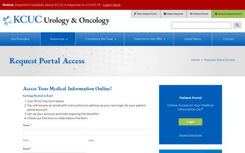 Request Portal Access – KCUC - Kansas City Urology Care