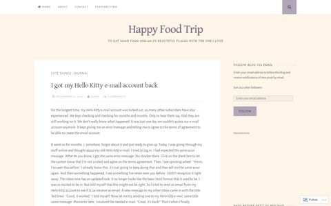 I got my Hello Kitty e-mail account back – Happy Food Trip