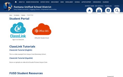 Students / Student Portal - Fontana Unified School District
