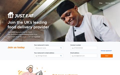 Just Eat Takeaway & Restaurant Sign Up