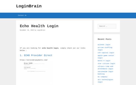Echo Health Echo Provider Direct - LoginBrain