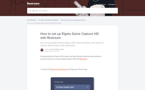 How to set up Elgato Game Capture HD with Restream ...