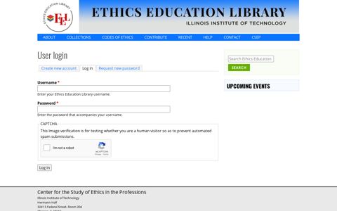 User login | Ethics Education Library