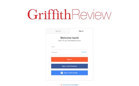 Griffith Review Sign In