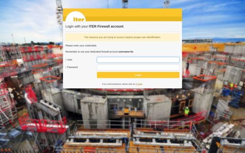 Login with your ITER Firewall account