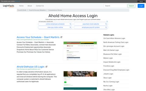 Ahold Home Access - Access Your Schedule – Giant Martin's