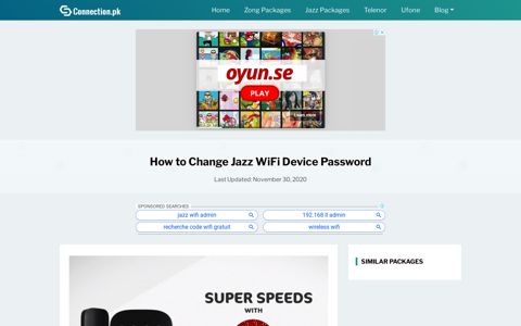 How to Change Jazz WiFi Device Password - Connection.pk