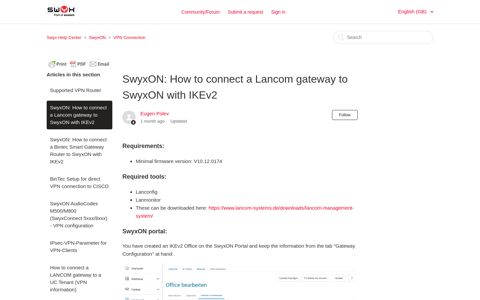 SwyxON: How to connect a Lancom gateway to SwyxON with ...