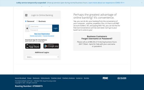 Online Banking Login | First National Bank and Trust