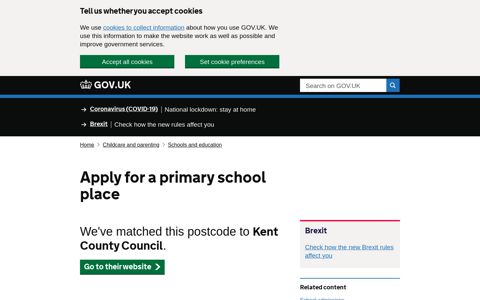 Apply for a primary school place - GOV.UK