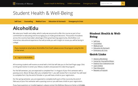 AlcoholEdu // Student Health & Well-Being // University of ...