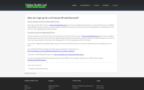 How do I sign up for a GO Secure ID and Password? | Validate ...