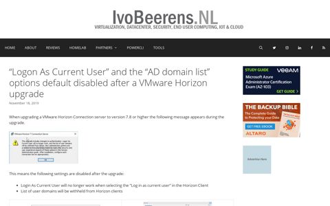 "Logon As Current User" and the "AD domain list" options ...