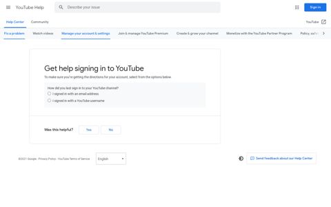 Get help signing in to YouTube - YouTube Help