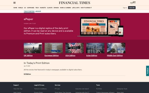Today's Newspaper (ePaper) - Financial Times