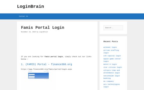 Famis Portal (Famis) Portal - Finance360.Org - LoginBrain