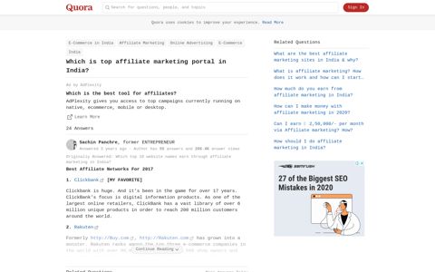 What is the best affiliate marketing program in India? - Quora